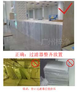 過濾器不可層疊擺放，應(yīng)橫向有序